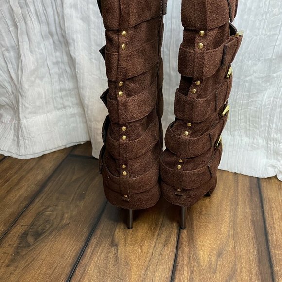 Michael Antonio Multi Buckle Mid Calf Boots - Picture 6 of 8